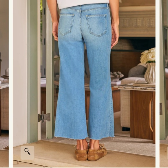 Frank & Eileen Galway Faded Light Blue Wide-Leg Cropped Jeans size 31 - Picture 11 of 11